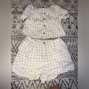 Beige print two piece set